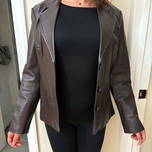 Covington Brown Leather Jacket – Kids 10/12 (Fits Women’s Medium)